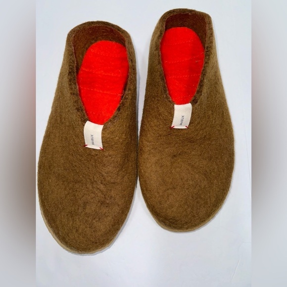 BAABUK Mens Large Brown  (11.5) Wool Slippers - Picture 1 of 10